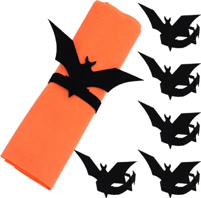 Produktbild von Abdeckung Serviettenringe Halloween Dekoration 6pcs Schwarze Fledermäuse
