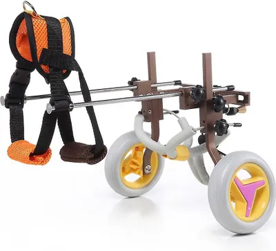 Obrázek produktu pro Invalidní vozík pro handicapované psy, starší psy a kočky, pomůcky pro venčení, nastavitelná opěrka zad, vozík pro rehabilitaci nohou