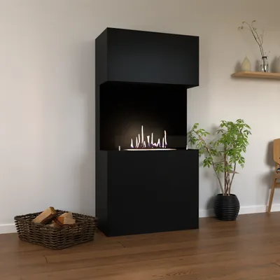 Produktbild von GLOW FIRE Ethanol Kamin 'Nordland' | Ethanolofen in schwarz mit 3 Std. Brenndauer und 3 KW Heizleistung | BxHxT: 84x170x41 cm