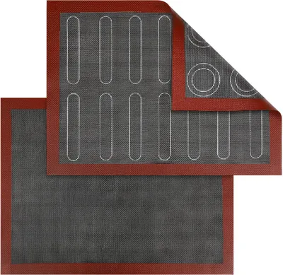 Produktbild von Backmatte Silikon mikroperforiert, 2 Stück, hitzebeständig, antihaftbeschichtet, für die Küche