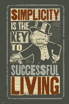 Obrázek produktu pro Monopoly - Simplicity - plakát plakátový tisk - velikost 61x91,5 cm