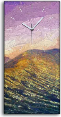 Produktbild von Leinwand Wanduhr Wandkunst Uhr 30x60 Malerei Abstrakte Berg Himmel Kunst - weiße Hände