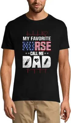 Produktbild von Herren Grafik T-Shirt Meine Lieblingskrankenschwester nennt mich Papa – My Favorite Nurse Call Me Dad – Öko-Verantwortlich Vintage Jahrgang Kurzarm