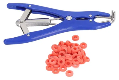 Kastrationsset, 100 rote Bänder, für Schafe, Ziegen, Kälber