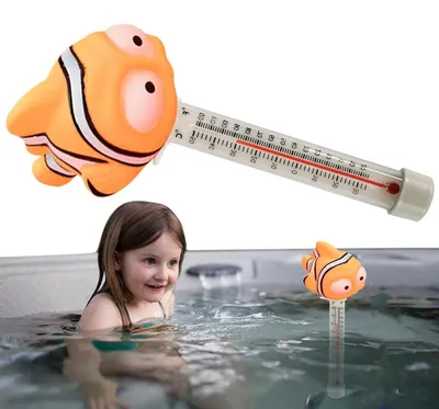 Productafbeelding van Zwembad Thermometer - Bad Temperatuurmeter - Zwembad Temperatuur Meten - Drijvend Dierontwerp - 24 cm - Clownvis