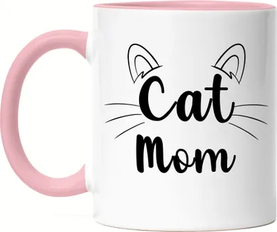 Produktbild von Cat Mom Tasse Rosa Katzen-Mama Geschenk Katzenliebhaber Katzenbesitzer Katzen Kätzchen Kaffeetasse