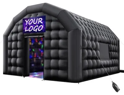 Produktbild von Aufblasbares Partyzelt Nightclub 6x5x3,65m - Würfelzelt mit 680W Gebläse - Ideal für Veranstaltungen und Partys