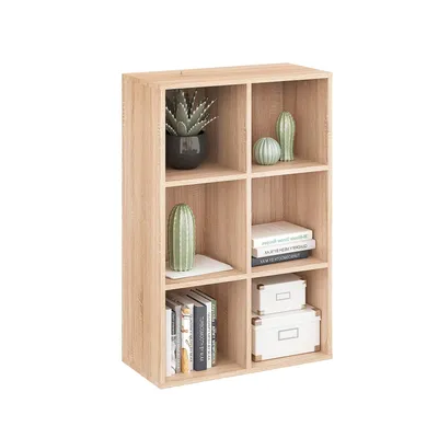 Produktbild von KOMTO Bücherregal Sonoma – Regal mit 6 Fächern, Würfelregal, Standregal für Wohnzimmer, Kinderzimmer, Schlafzimmer | Cube Regal 61x92x29 cm