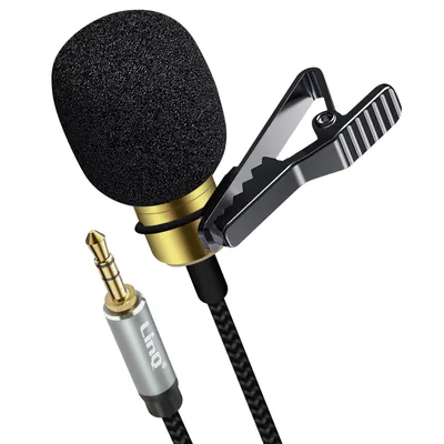 Immagine prodotto di Microfono a cravatta Connessione jack da 3,5 mm Suono omnidirezionale, cavo da 2 m LinQ