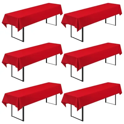 Produktbild von Biertischhussen 6 Stück Rot 250x100cm Polyester Waschbar Blickdicht