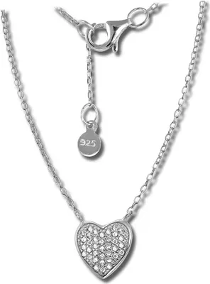 Produktbild von SilberDream Zirkonia Halskette 925 Silber 44cm Herz Schmuck silber D2GSK401W