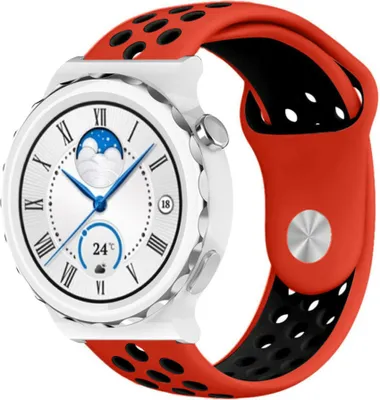 Produktbild von Strap-it Huawei Watch GT 3 Pro 43mm Sportarmband (Rot/Schwarz)