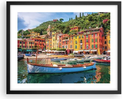 Produktbild von Gerahmtes Poster - Schwarzer Rahmen - Weihnachtsmann Margherita Ligure - 50x40 cm - Wand Bild - Wanddeko - Wandbilder - Wandposter - Bilderrahmen - Bilder - Kunstdruck - Wandbild - P2BAA50x40-4232