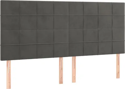 Produktbild von vidaXL Kopfteil Dunkelgrau 200 x 5 x 118/128 cm Samt