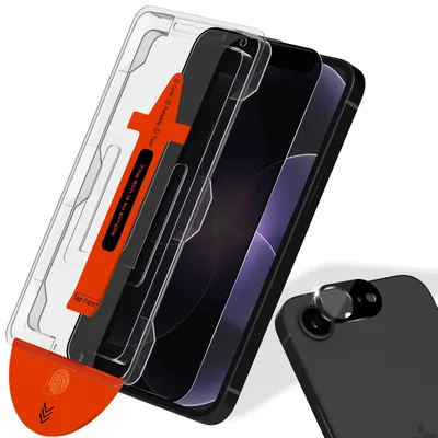Produktbild von 1-Pack iPhone 17E Displayschutzfolie & 1-Pack Kameraschutz - Gehärtetes Glas | [Automatische Installation] - Blasenfrei