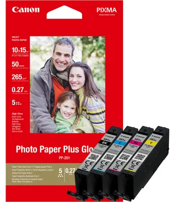 Produktbild von Canon Tinte CLI-581XL 2052C004 4er Multipack (BKMCY) bis zu 170 Seiten gemäß ISO/IEC 29102 + Fotopapier
