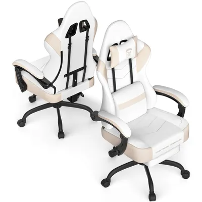 Produktbild von Arvioo Gaming Stuhl Ergonomisch, Gaming Chair mit Massage-Lendenkissen, Technologiestoff Atmungsaktiv Gamer Sessel Verstellbare Rückenlehne