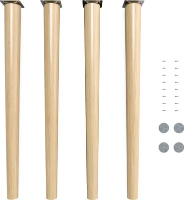 Produktbild von 4x sossai Holzfüße rund - gerade Ausführung 71cm Buche Öl-Finish
