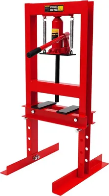Immagine prodotto di Pressa idraulica da 6 tonnellate - Pressa da officina con telaio a H - Manuale - Valvola di sicurezza - Per cuscinetti e boccole - Versione per carichi pesanti - Rossa