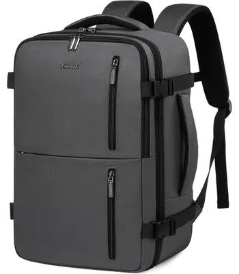 Productafbeelding van Reisrugzak, handbagageformaat, 40x20x25 cm, geschikt voor handbagage in het vliegtuig, dames en heren, met laptopvak, grijs