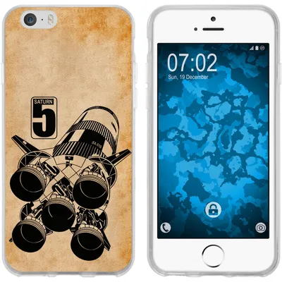 Produktbild von PhoneNatic Case kompatibel mit Apple iPhone 6s / 6 Silikon-Hülle Space Moon Rocket M3