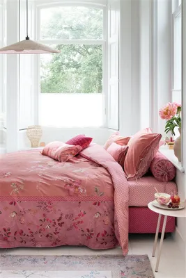 Produktbild von Pip Studio Perkal-Bettwäsche-Garnitur Tokyo Bouquet Farbe  Pink 135x200cm+80x80