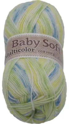 Obrázek produktu pro Příze BABY SOFT multicolor - 100 g, 360 m - Bílá,Žlutá