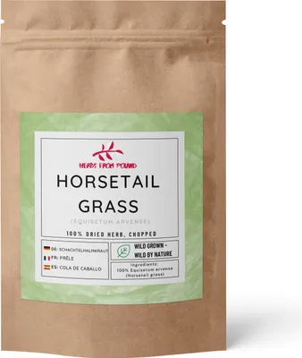 Produktbild von Herbs from Poland Schachtelhalmkraut geschnitten, Natürlicher Pflanzenextrakt, Fördert Hautgesundheit, 100% natürlich - Ideales Kräutertee - 200 g
