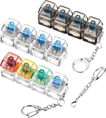 Produktbild von Fidget Toy Keyboard 3 Stk., Schlüsselanhänger mit 4 Tasten, bunte Keycaps, für Stressabbau
