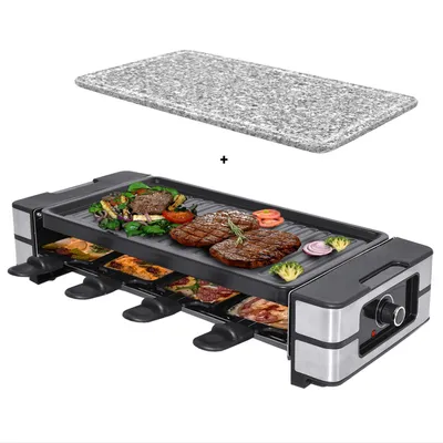 Productafbeelding van Raclette voor 8 personen | 2000W | met steenplaat | Anti-aanbaklaag - Uzwil