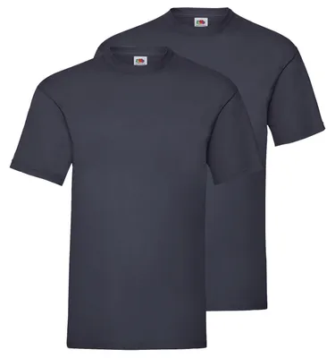 Produktbild von Doppelpack Fruit of the Loom Valueweight T-Shirt + GRATIS MyShirt Stoffbeutel Farbe: deep navy Größe: M