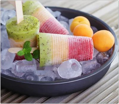 Produktbild von Spritzschutz Herdabdeckplatte Schneidebrett aus Glas Hausgemachtes Eis 1-Teilig (60x52cm)