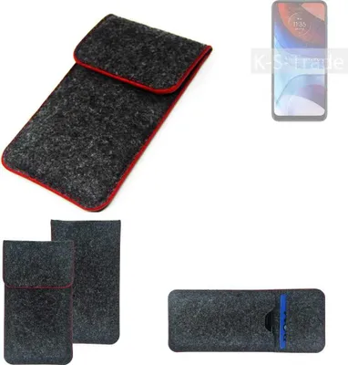 Produktbild von K-S-Trade Handy Schutz Hülle kompatibel mit Motorola Moto E7 Power Schutzhülle Handyhülle Filztasche Pouch Tasche Case Sleeve Filzhülle dunkelgrau