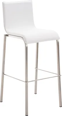 Produktbild von CLP Barhocker Avola Leder Flach E78 Edelstahlgestell weiß
