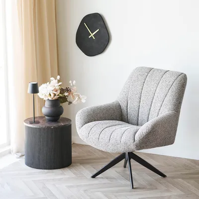 Productafbeelding van House Nordic Bijzettafel Rota Marmerlook Donkerbruin ø45cm