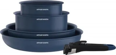 Immagine prodotto di Set di pentole da cucina 5 pezzi con manico rimovibile Blu Arthur Martin AM8896