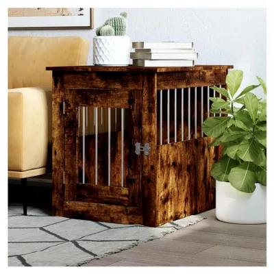 Produktbild von Hundekäfig im Möbelstil Räuchereiche 55x75x65 cm aus Holzwerkstoff