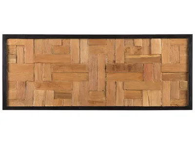 Obrázek produktu pro BELIANI nástěnná dekorace Recyklovaná teaková  100 x 40 cm v obdélníkovém rustikálním stylu