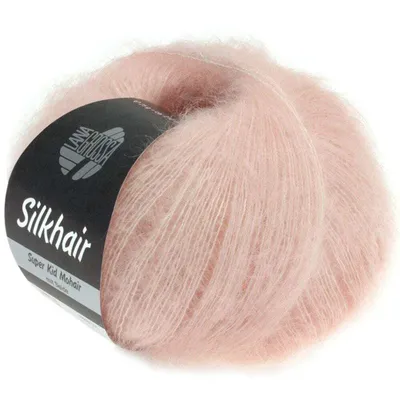 A ball of pink yarn with a label.