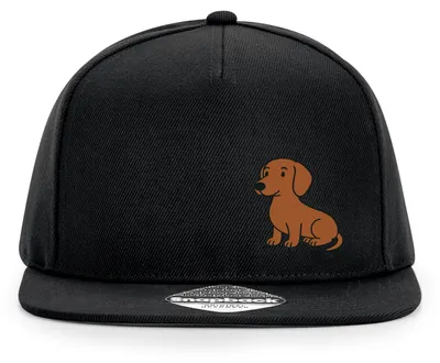 Produktbild von Huuraa Cappy Mütze Kurzhaar Dackel Dachshund Comic Black Polyester Snapback Kappe Geschenkidee