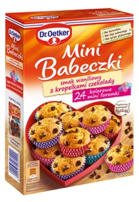 Zdjęcie produktu dla Dr. Oetker Mini Babeczki smak waniliowy z kropelkami czekolady 250 g
