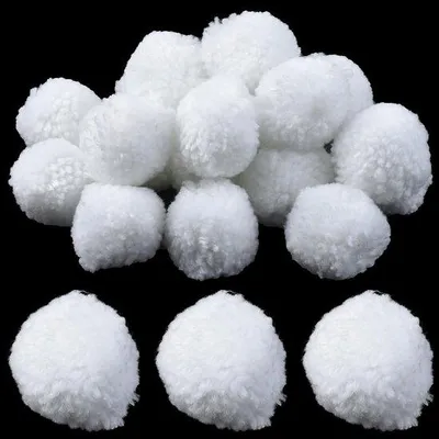 Productafbeelding van Dailygoods - 24 Witte Wollen Pompons voor DIY Decoraties en Ambachten