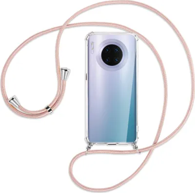 Produktbild von Handykette Backcover-Schutzhülle mit Band (Metall silberfarben) für Huawei Mate 30 Pro - roségold