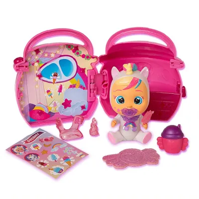 Produktbild von TM TOYS Cry Babies Magic Tears Fantasy Paci domček - tmavo ružový