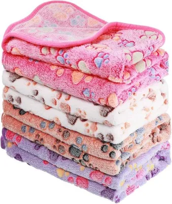 Produktbild von Weiche Fleece-Decke für Hunde und Katzen, Warm, Klein und Mittelgroß, Pfotenabdruck-Design