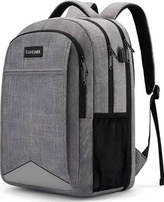 Produktbild von Reiserucksack für Laptop Lumesner mit USB-Ladeanschluss grau