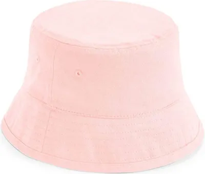 Immagine prodotto di Cappello a secchiello in cotone organico Beechfield B90NB | Junior Cotone organico - Colore: Rosa cipria - Taglia: S/M