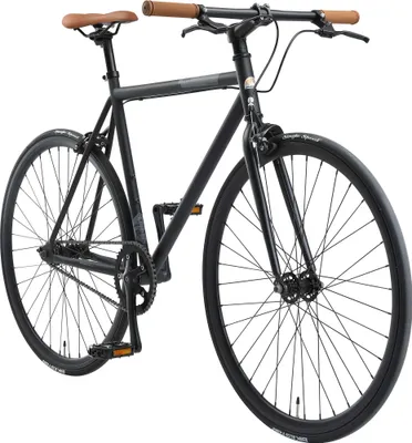 Produktbild von BIKESTAR Singlespeed 700C 28 Zoll City Stadt Fahrrad | 53 cm Rahmen Rennrad Retro Vintage Herren Damen Rad | Schwarz & Grau