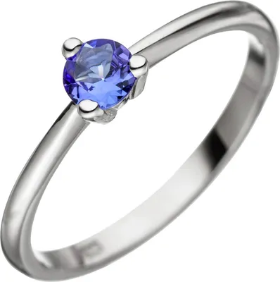 Produktbild von Gr. 60 Damen Ring 585 Gold Weißgold 1 Tansanit blau Weißgoldring