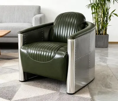 Image de Fauteuil Fauteuil Relax en similicuir vert Fauteuil confort